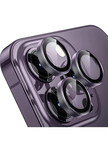 Iphone 14 Pro Max/14 Pro Ile Uyumlu Cmcov Kamera Lens Koruyucu Kolay Tak Çıkar Ergonomik Ince Tasarım Kırılma ve Çizilme Önleyici Derin Mor
