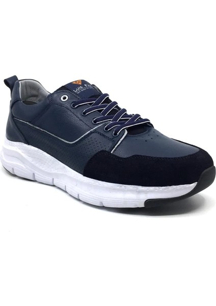 4471 Hakiki Deri Üst Kalite Lacivert Renk Sneaker 46-47-48-49-50 Numaralar