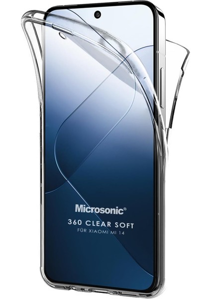 Xiaomi Mi 14 Kılıf 6 Tarafı Tam Full Koruma 360 Clear Soft Şeffaf [mi 14 ile Uyumlu Kılıf - Şeffaf]
