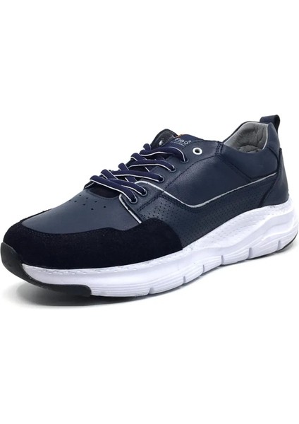 4471 Hakiki Deri Üst Kalite Lacivert Renk Sneaker 46-47-48-49-50 Numaralar