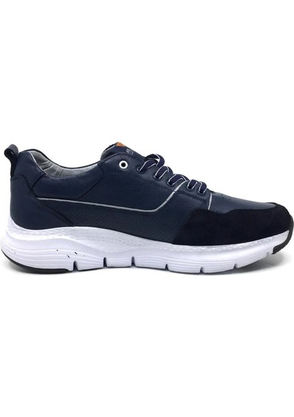 4471 Hakiki Deri Üst Kalite Lacivert Renk Sneaker 46-47-48-49-50 Numaralar