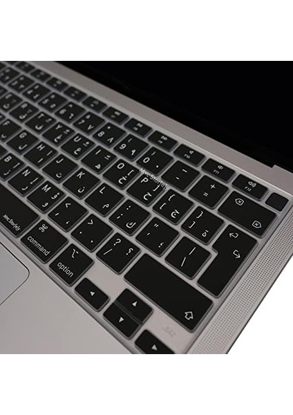 Arapça Klavye Koruyucu Macbook Air M1 13INÇ (Touchıd'li Air) A2337 A2179 Uk Enter ile Uyumlu Siyah