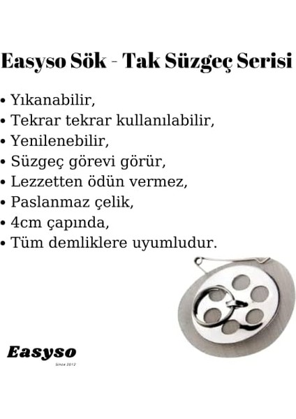 3 Adet Demlik Süzgeci Plus Çaydanlık Içi Süzgeç Elek Fonksiyonel Yıkanabilir Paket