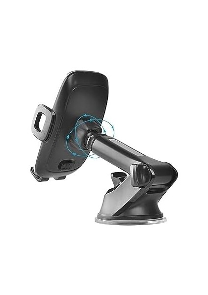 Vantuzlu Uzayabilen Havalandırma Torpido ve Cam Için Araç Içi Telefon Tutucu - Esnek Kavrama, 360 Derece Dönebilme