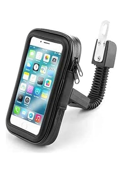 Motosiklet Dikiz Ayna Için Telefon Tutucu Su Geçirmez Fermuarlı Kılıf 6.7 Inç Kadar Uyumlu Scooter Telefon Tutucu Xl1