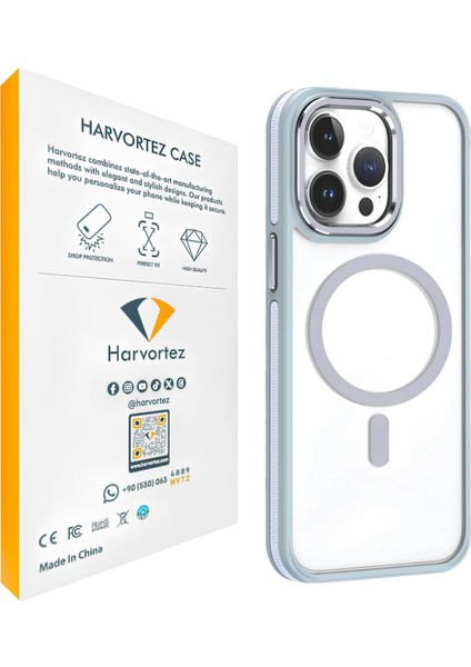 iPhone 15 Pro Max Super Msafe Manyetik Uyumlu Kılıf, Askeri Sınıf Koruma, Yarı Saydam Mat Parmak Izi Tutmaz, Alüminyum Tuş ve Kamera Çerçeveli, Özel Tasarım Premium Case (Gri)