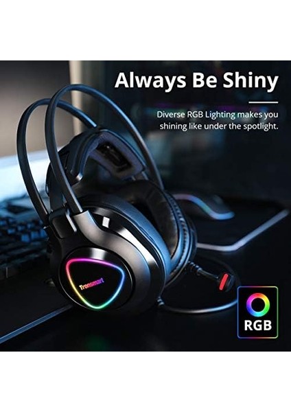 Glary 7.1 Mikrofonlu Rgb Oyuncu Kulaklığı, Siyah