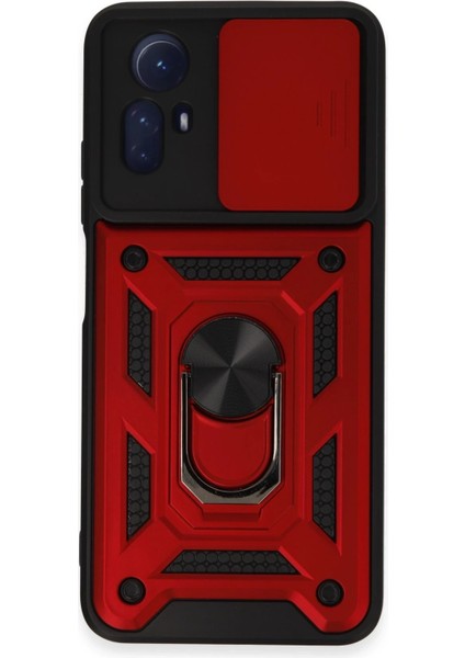 Xiaomi Redmi Note 12S Kılıf Pars Lens Yüzüklü Silikon - Kırmızı Ynsmr