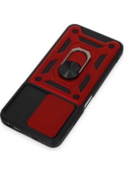 Xiaomi Redmi Note 12S Kılıf Pars Lens Yüzüklü Silikon - Kırmızı Ynsmr