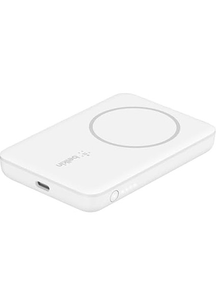 Manyetik Kablosuz Güç Bankası 2.5k (Magsafe ile Uyumlu Taşınabilir Şarj Cihazı, 2500 Mah Küçük Kapasiteli Kompakt Mini Hızlı Şarj, Usb-C - Usb-C Kablo Dahil) - Beyaz