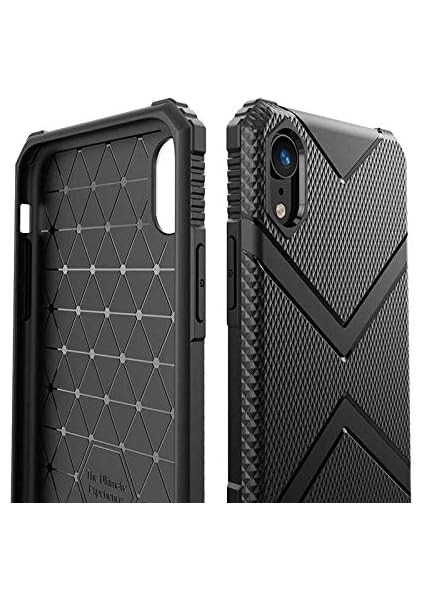 iPhone Xr Uyumlu Köşe Korumalı Airbag Darbeye Karşı Dayanıklı Lüks Silikon Kılıf (Siyah, iPhone Xr)