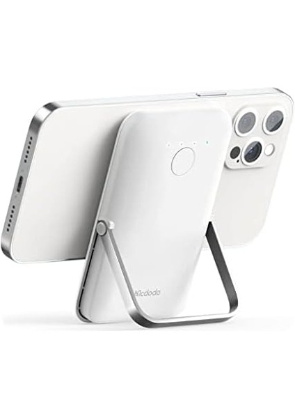 MC-7051 5000MAH 15W Standlı Manyetik Hızlı Kablosuz Powerbank Beyaz
