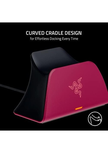 Quick Charging Stand - Hızlı Şarj Istasyonu Ps5 Dualsense Kablosuz Kumanda Için (Kavisli Kabuk Tasarımı, Tek Elle Çalıştırma, USB Şarjı) Gece Yarısı Siyahı