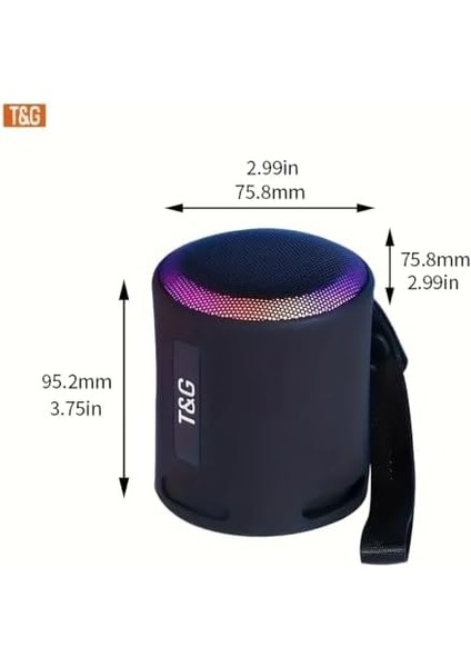 LED Bluetooth 5.3 Tws Çift Hoparlör Bağlantılı Rgb Işıklı Taşınabilir Wireless Hoparlör (Karışık Renk)