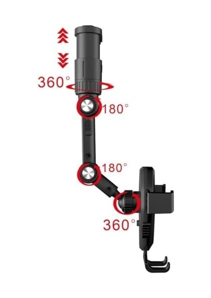 Dikiz Aynası Araç Cep Telefonu Tutucu, 360 Derece Dönebilen Dikiz Aynası Cep Telefonu Tutucu, Araba, Çalışma Masası, Yatak Için Çok Fonksiyonlu Cep Telefonu Tutucu 0599