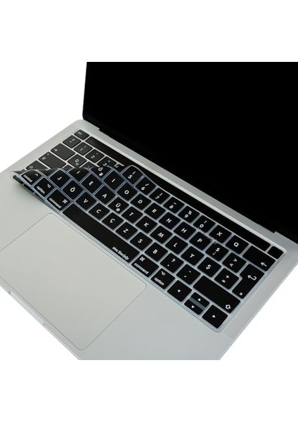 F Klavye Macbook Pro Kılıfı Daktilotip A1706 A1989 A2159 A1707 A1990 A2338 A2141 ile Uyumlu Siyah