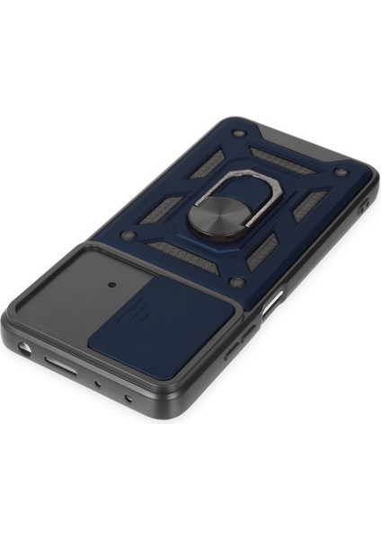 Xiaomi Poco X4 Pro 5g Kılıf Pars Lens Yüzüklü Silikon - Lacivert Ynsmr