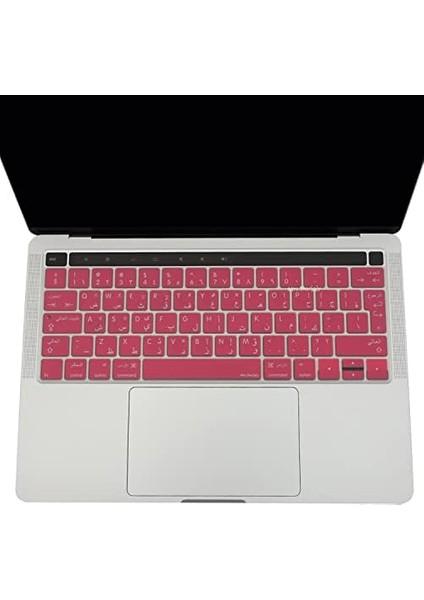 Arapça Klavye Macbook Pro Kılıfı A1706 A1989 A2159 A1707 A1990 Uk Enter ile Uyumlu Açık Pembe