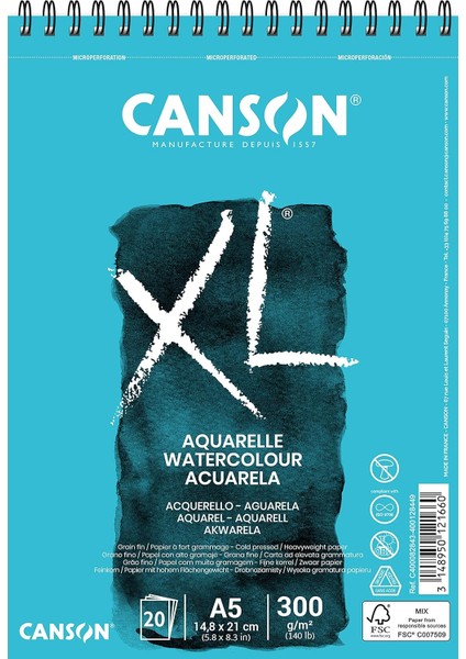Spp Canxl Aquarelle 20S A5 300G Suluboya Bloğu
