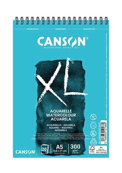 Spp Canxl Aquarelle 20S A5 300G Suluboya Bloğu
