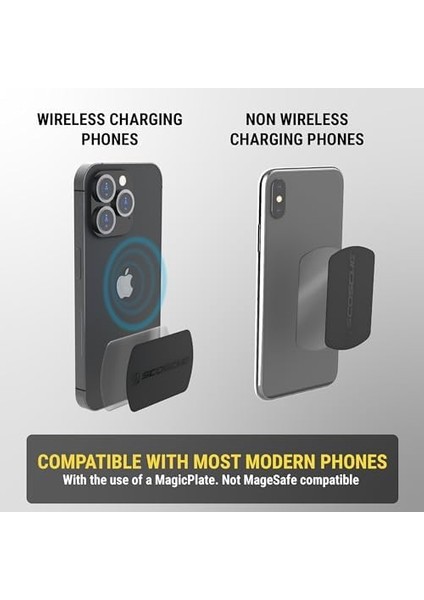 MAGDM-10KFLT Magicmount Manyetik Araç Için Telefon Tutucu - 360 Derece Ayarlanabilir Kafa, Tüm Cihazlarla Evrensel - Gösterge Paneli Montajı - 10'lu Paket