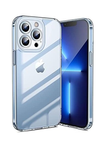 Iphone 13 Pro Max Için Ultra Şeffaf Kristal Berraklığında Arkası Sert Kenarları Yumuşak Silikon Kılıf Lens ve Hoparlör Korumalı Tasarım (Iphone 13 Pro Max)