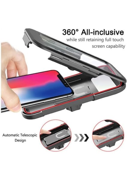 Bisiklet Motosiklet Cep Telefonu Kılıfı Profesyonel Gidon Tutucu 6.5 " Ipx5 Su Geçirmez Kelepçeli Açısı Ayarlanabilir Gt Hl-69