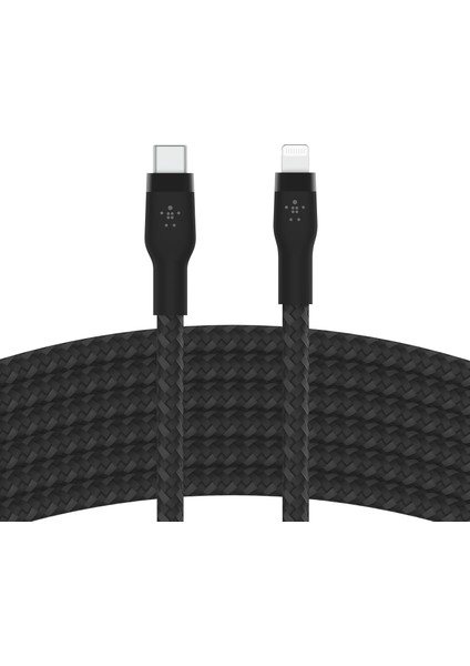 Boostcharge Pro Flex Örgülü USB Tip C - Lightning Kablosu (3M/10FT), Mfi Sertifikalı 20W Hızlı Şarj Pd Güç Dağıtımı - Siyah