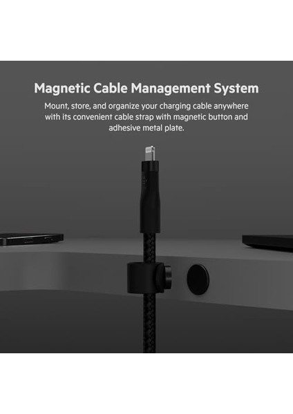 Boostcharge Pro Flex Örgülü USB Tip C - Lightning Kablosu (3M/10FT), Mfi Sertifikalı 20W Hızlı Şarj Pd Güç Dağıtımı - Siyah
