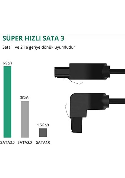90 Derece Sata 3.0 Disk Kablosu 50 cm