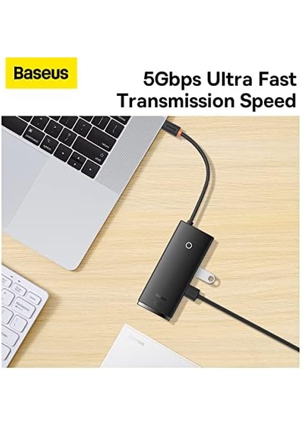 Lite 6'sı 1 Arada Multifonksiyonal Type-C Hub Şarj Istasyonu - Siyah