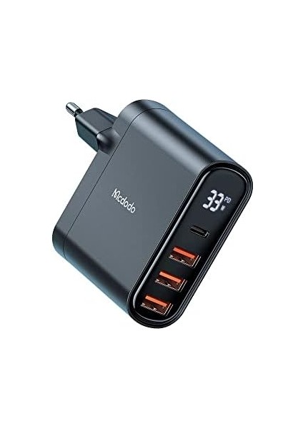 CH-2251 33W 4 Port Dijital Göstergeli Hzılı Şarj Cihazı Pd Kabl