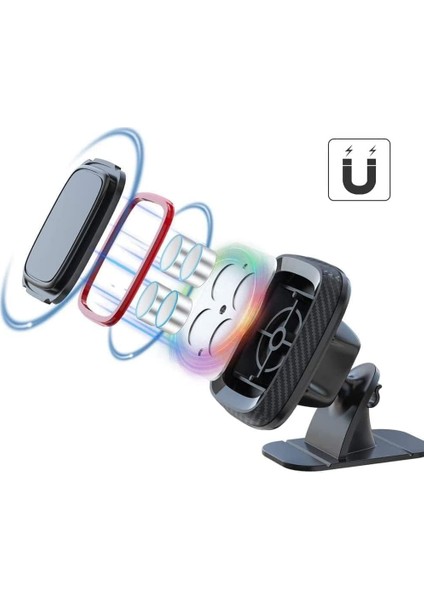 H052 Araba Telefon Tutucu, Araç Içi Telefon Tutucu 360 Derece Döenebilen Araç Telefon Tutucusu, Konsola Sabitlenebilir