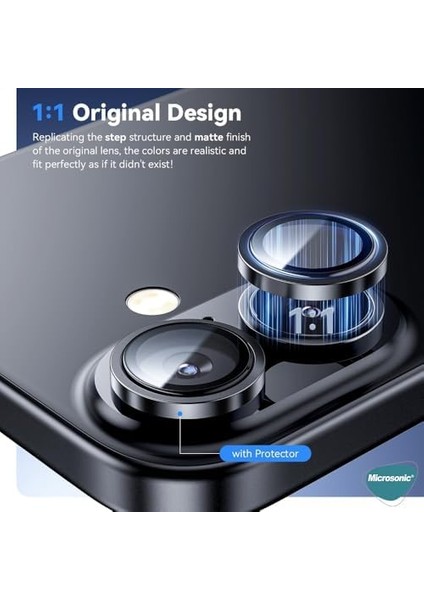 Apple iPhone 16 Tekli Kamera Lens Koruma Camı Siyah