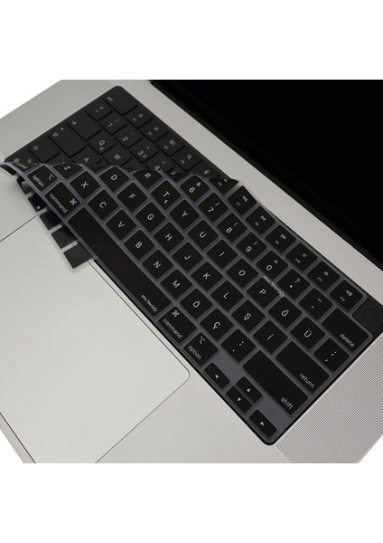 Macbook Air Pro Klavye Koruyucu M1-M2-M3,(Us To Tr) A2681 A3113 A2941 A3114 A2442 A2779 A2992 A2918 A2485 A2780 A2991 ile Uyumlu Siyah