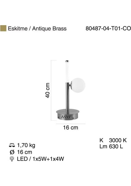 Ruınas Ledlı Masa Lambası 8W 3000K