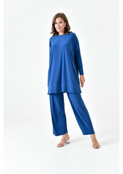 5015 Bisiklet Yaka Yanları Cepli Oversize Takım