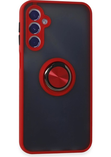 Samsung Galaxy M34 5g Kılıf Montreal Yüzüklü Silikon Kapak - Kırmızı Ynsmr