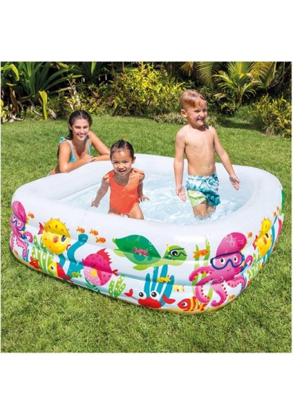 Nessiworld IH57471 Akvaryum Desenli Kare Havuz 159X159X50CM modelleri