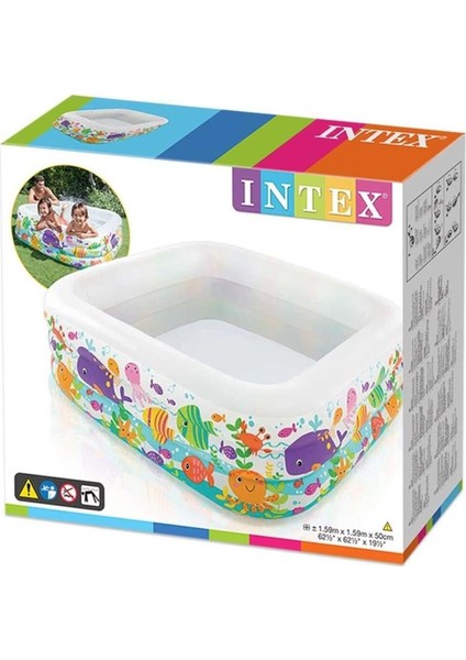 Nessiworld IH57471 Akvaryum Desenli Kare Havuz 159X159X50CM fırsatları