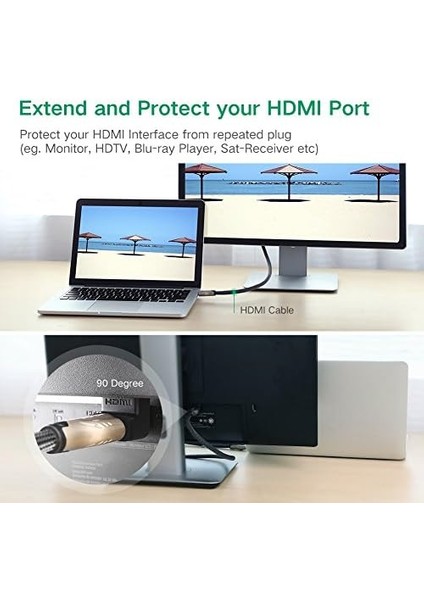 90 Derece HDMI To HDMI Dönüştürücü
