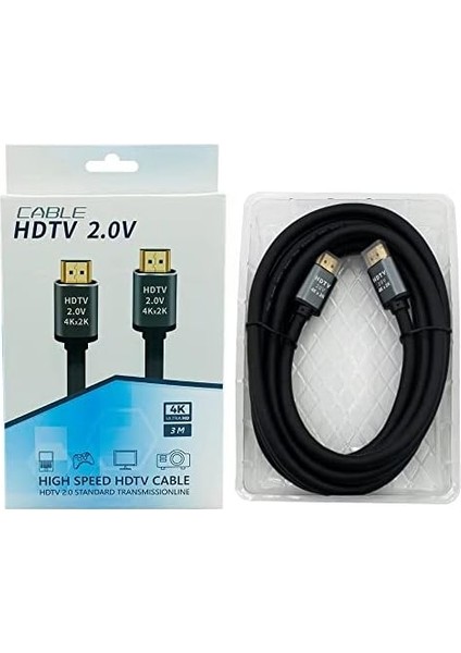 (CPS4K30) 3mt 4K 60HZ HDMI 2.0 - Ethernet 18 Gbps Metal Başlık HDMI Kablo