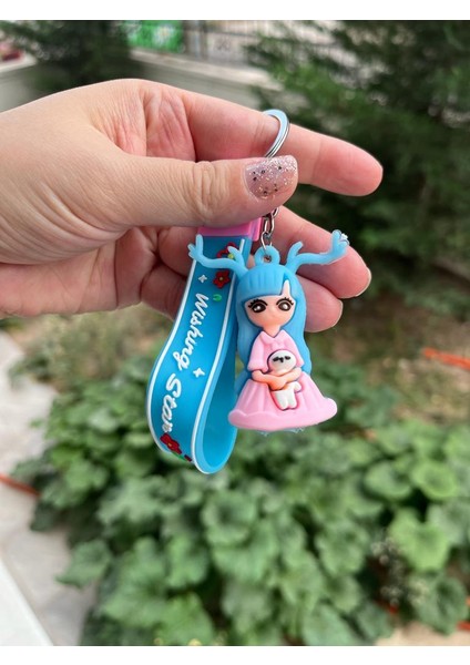 Anime Karakter Kırmızı ve Mavi Çanta Süsü ve Anahtarlık