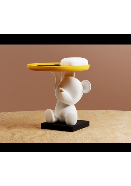 Tabak Tutan Sevimli Ayıcık 14 cm Organizer Dekor