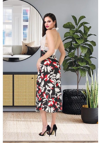 Yırtmaçlı , Relax , Şık , Günlük Yaşama Uygun Uzun Elbise - Karışık Renkli fiyatları