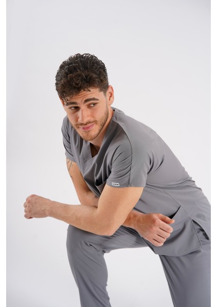 Dr. Greys Modeli Likralı Hemşire Forması Unisex Yarasa Kol Doktor Scrubs Hastane Takımı fiyatları