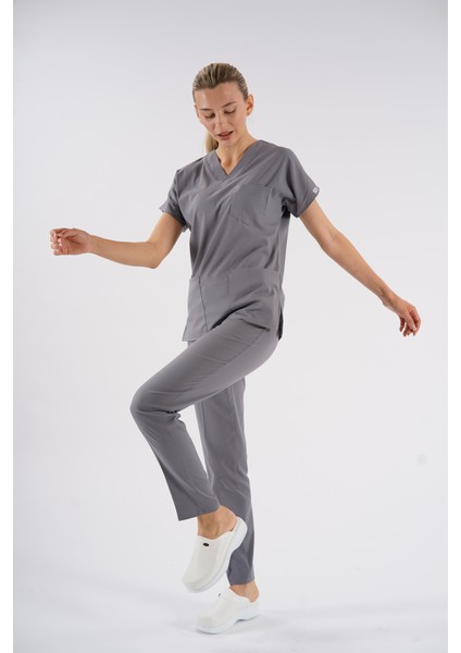 Dr. Greys Modeli Likralı Hemşire Forması Unisex Yarasa Kol Doktor Scrubs Hastane Takımı fırsatları
