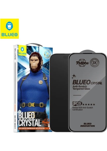 Crystal iPhone 16 Uyumlu 7 Mohs Sertlik 3 Kat Çizilmeye Dayanıklı HD Cam Ekran Koruyucu