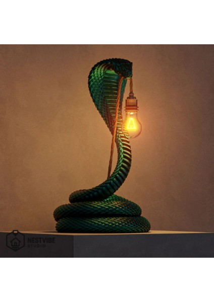 Kobra Tasarımlı Şık Masa Lambası Nestvibe Özel Seri
