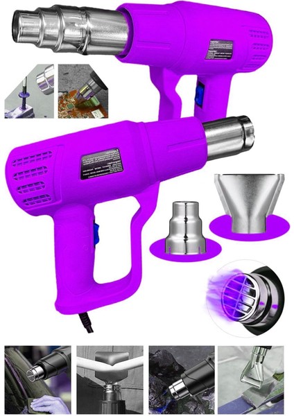 Alman Seri 4500 Watt Pro Darbeye Dayanıklı Bakır Sargılı Rezistans 2 Kademeli Sıcak Hava Tabancası